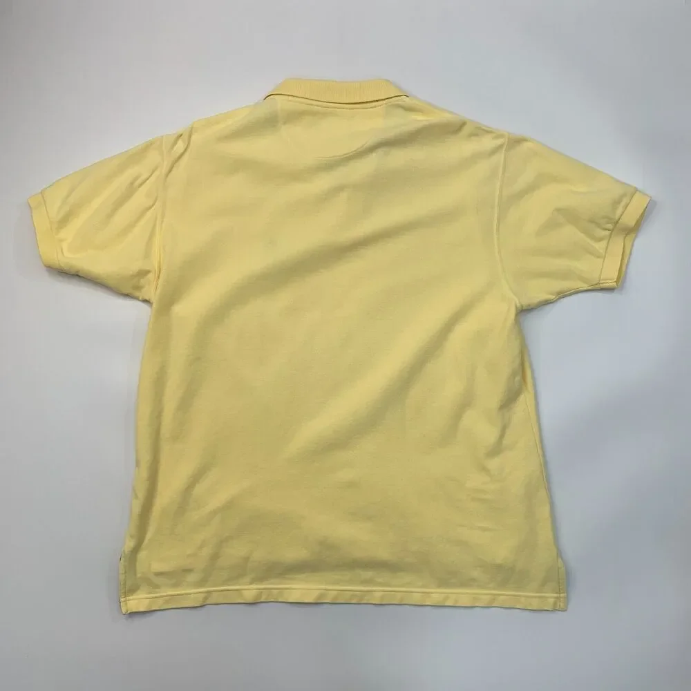 Vintage Chaps Ralph Lauren Polo Shirt Mens L Large Yellow Cotton High Low Vented